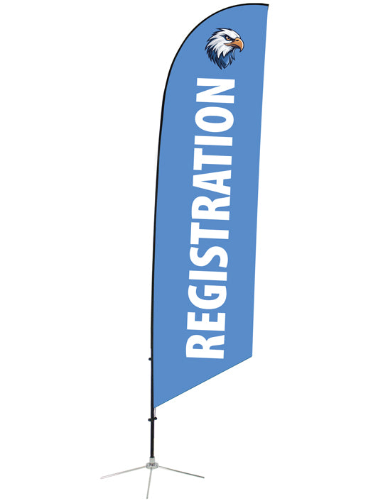 Custom Angled Feather Flags For Schools