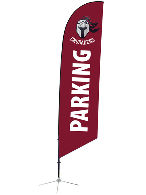 Custom Angled Feather Flags For Schools - Praisebanners™