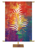 Multicolor Palm Symbol Banner 4x6 format Brush Strokes of Easter