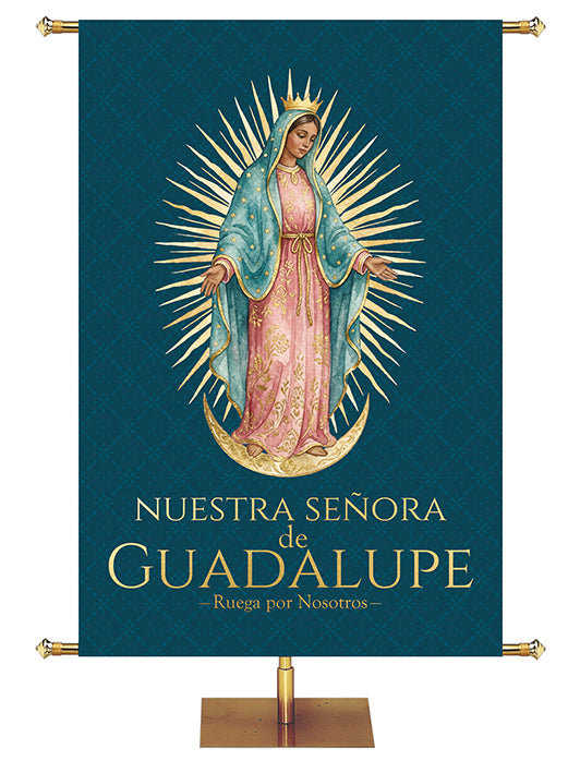 Nuestra Senora de Guadalupe, Watercolor Catholic Church Banner