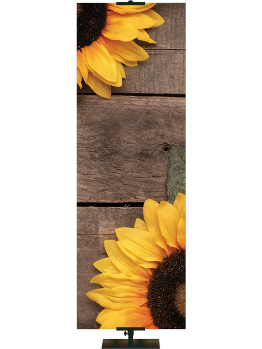 Custom Banner Autumn Heartland Design B Left Sunflowers