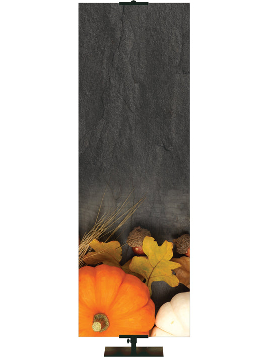Custom Banner Autumn Heartland Design C Left White Pumpkins
