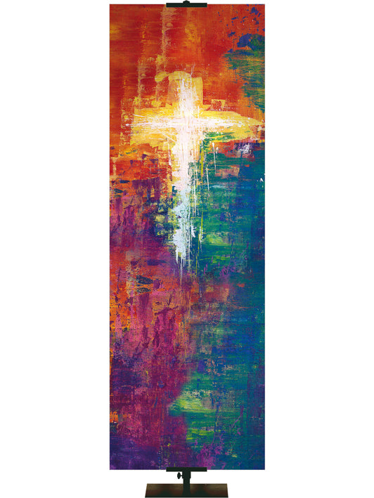 Custom Banner Brush Strokes of Faith Cross
