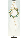 Custom Church Banner Background with Crown of Thorns Symbol in the look of classic Christian Mosaic Art