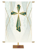 Custom Church Banner Background with Cross Symbol in the look of classic Christian Mosaic Art