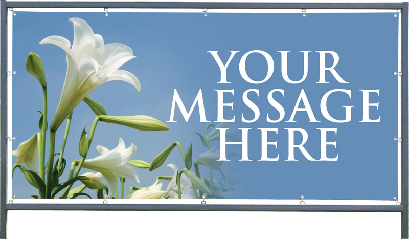 Custom Banner For Outdoor Banner Frame - Contemporary Easter Lily