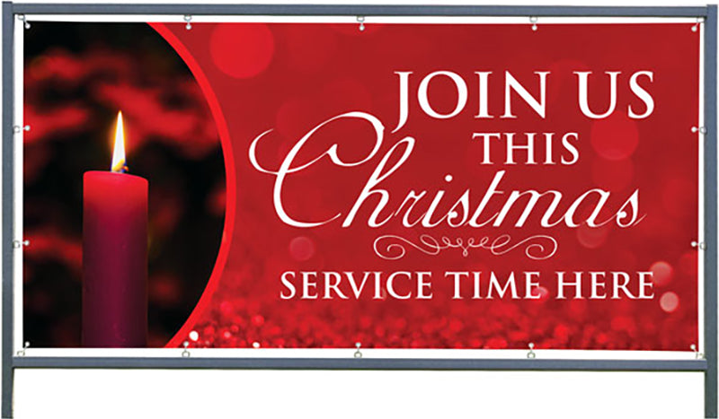 Custom Banner For Outdoor Banner Frame - Christmas Candle