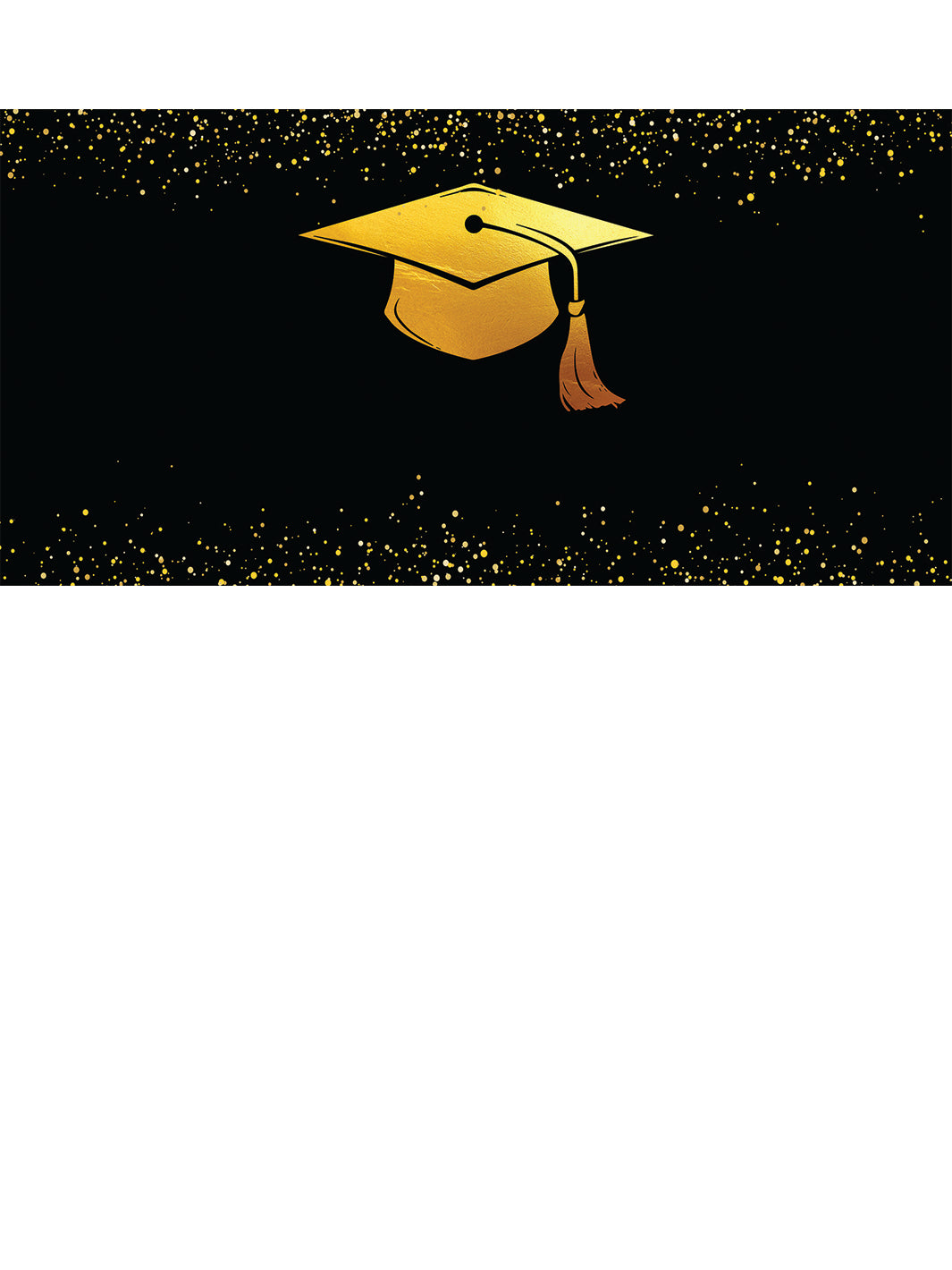 Custom Horizontal Banner Graduation Congratulations Black and Gold Cap