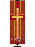 Cross Symbol Tapestries of Faith Custom Church Banner in liturgical colors of Blue, Green, Purple, Red or White
