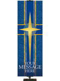 Star Symbol Tapestries of Faith Custom Church Banner in Liturgical colors of Blue, Green, Purple, Red or White