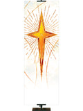 Star Left with gold accents in White or Red Luminescent Christmas Custom Banner