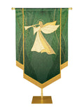 Custom Embellished Banner Christmas Mosaic Angel Left, Green