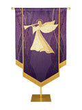 Custom Embellished Banner Christmas Mosaic Angel Left, Purple