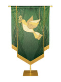 Custom Embellished Banner Christmas Mosaic Dove Left, Green