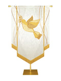 Custom Embellished Banner Christmas Mosaic Dove Left, White