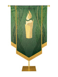Custom Embellished Banner Christmas Mosaic Candle Left, Green