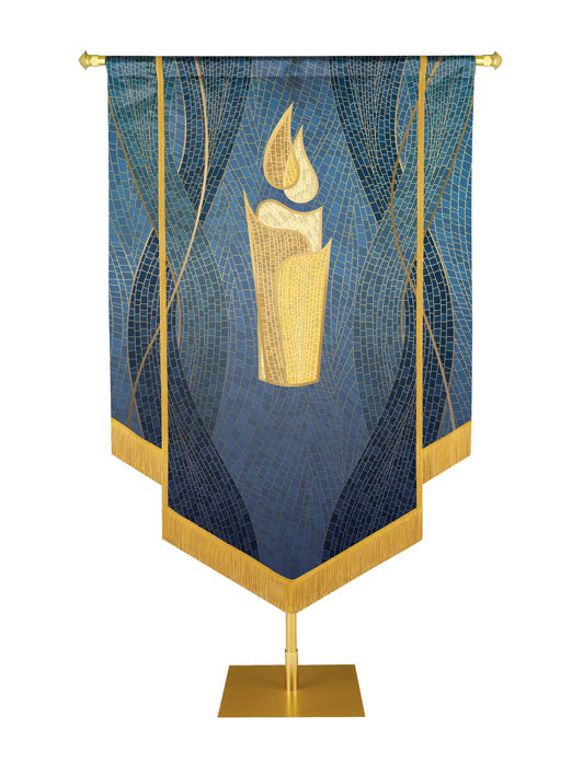 Custom Embellished Banner Christmas Mosaic Candle Right