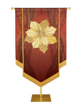 Custom Embellished Banner Christmas Mosaic Poinsettia Right, Red