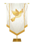 Custom Embellished Banner Christmas Mosaic Dove Right, White