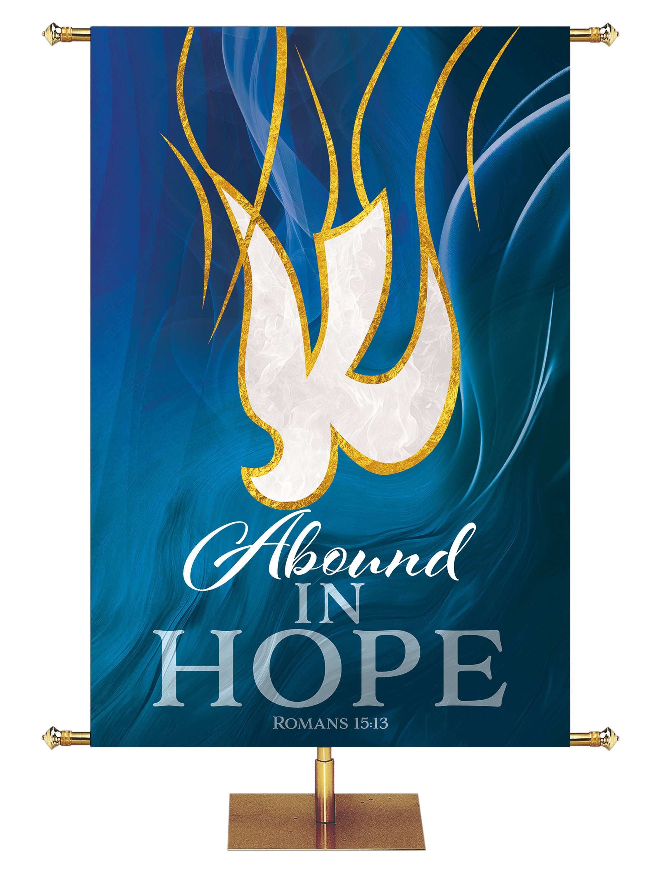 Abound In Hope Dove Elegant Fabric Banner For Church Pentecost abound-in-hope-dove-elegant-fabric-banner-for-church-pentecost