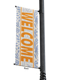 Light Pole Banner Flower Petal Welcome Blue