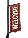 Light Pole Banner Welcome Fall Design 22 in Green, Orange or Red