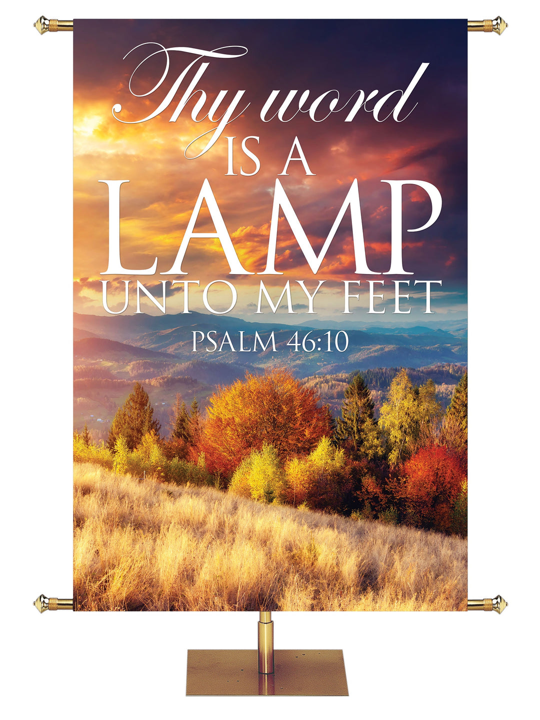 Overstock Memories of Autumn Thy Word Is A Lamp Unto My Feet Overstock Clearance Banner 3X5