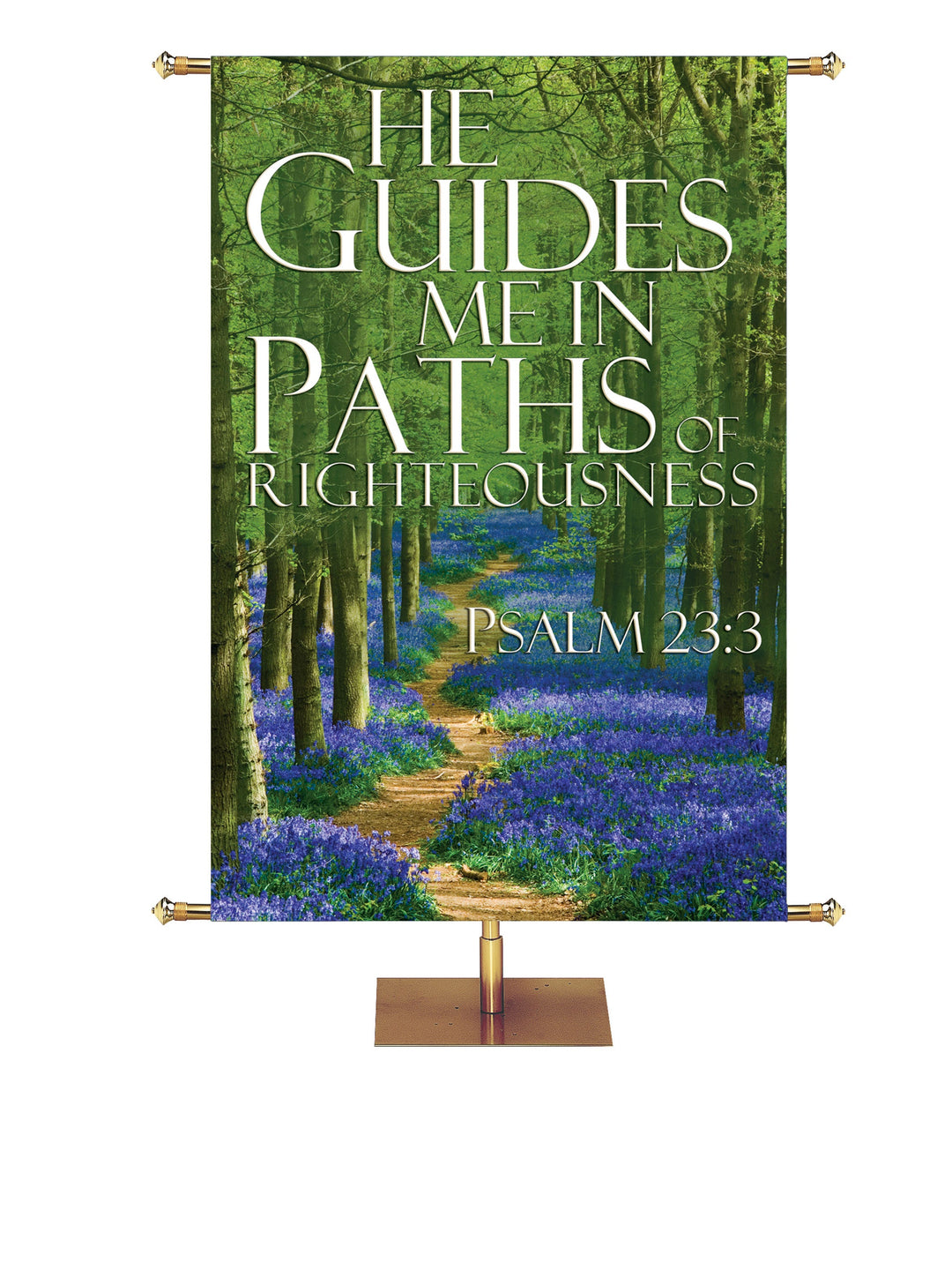 Overstock Path to Grace He Guides Me in Paths of Righteousness Forest Design Overstock Clearance Banner 3X5