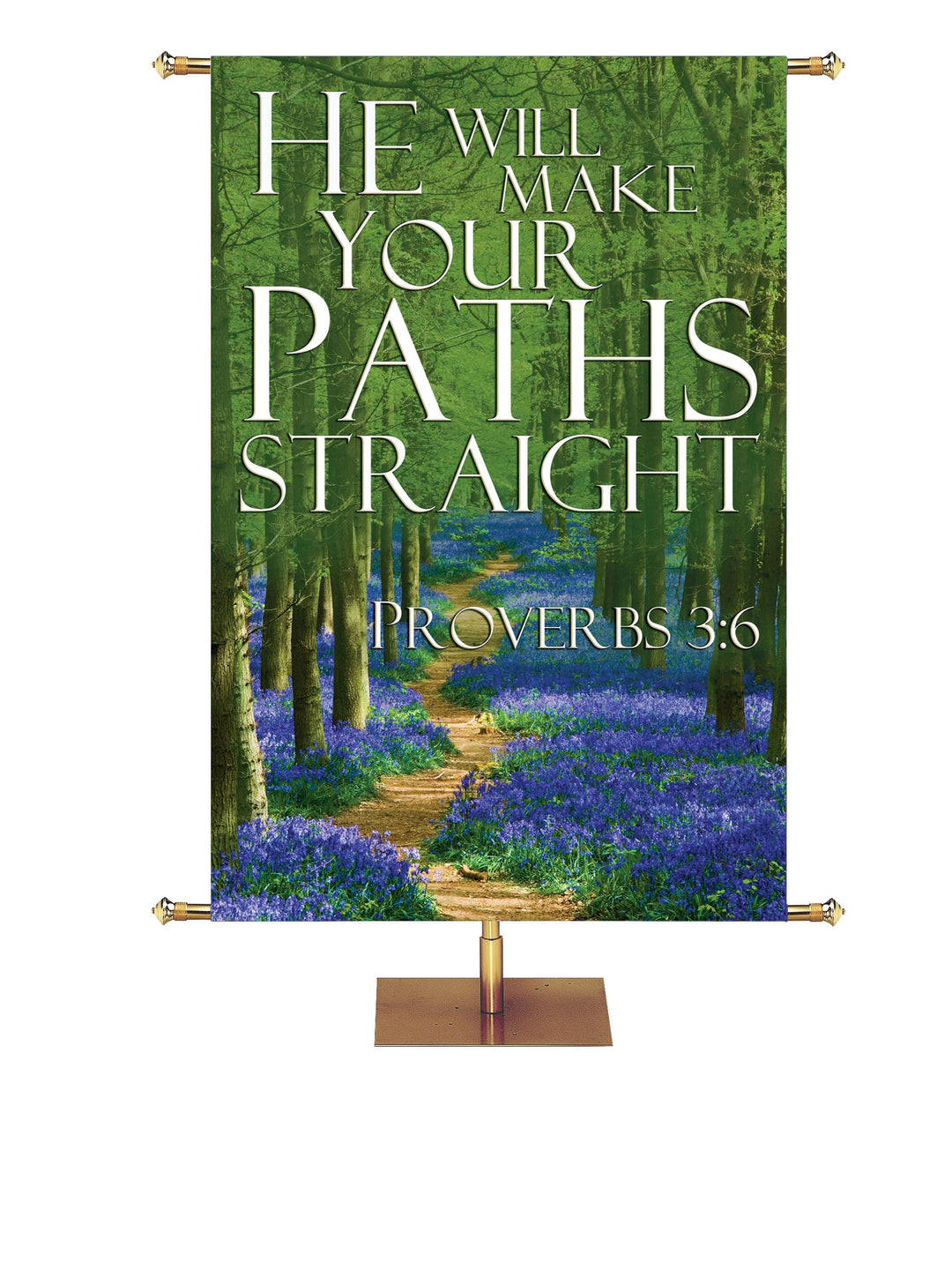 Overstock Path to Grace He Will Make Your Path Straight Forest Design Overstock Clearance Banner 3X5