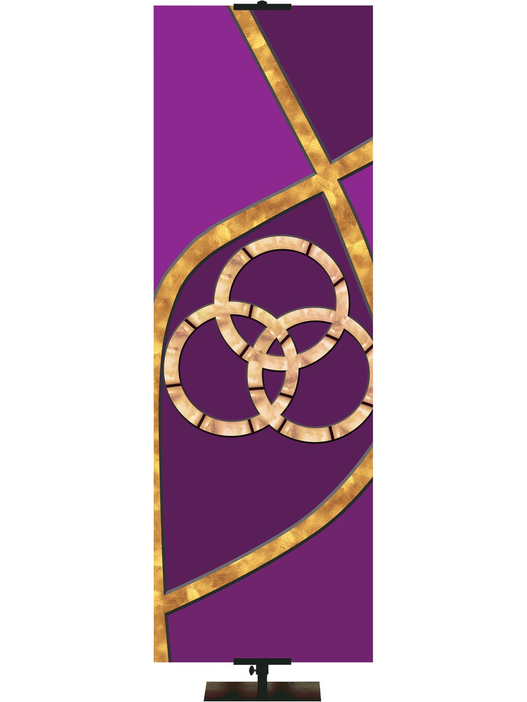 Overstock Christian Symbol - Trinity Overstock Clearance Banner 3X9 Purple