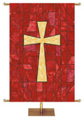 Cross Symbol - Stained Glass Classics Red 4x6 Format