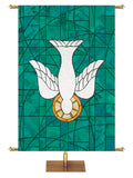 Dove Symbol - Stained Glass Classics Green 4x6 Format