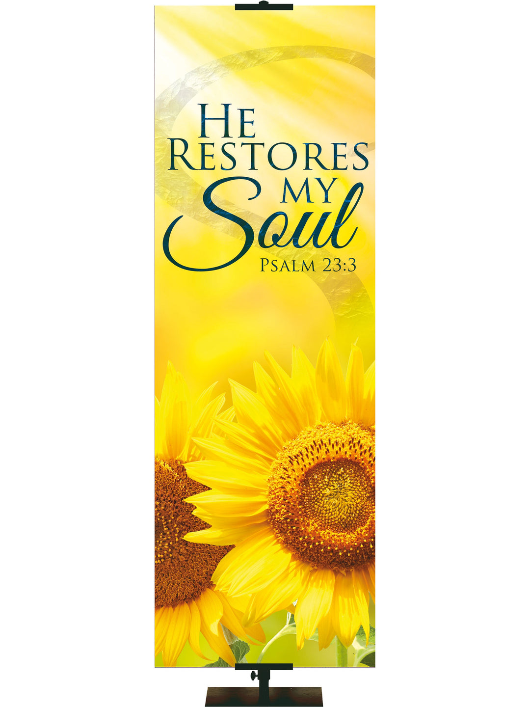 Signs of Spring He Restores My Soul Overstock Clearance Banner 18x5