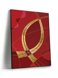 Angled View of Framed Wall Art SEG Symbols of Worship Fish