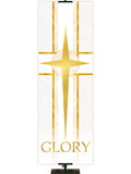 Star Symbol and Glory Tapestries of Faith Church Banner in Liturgical colors of Blue, Green, Purple, Red or White