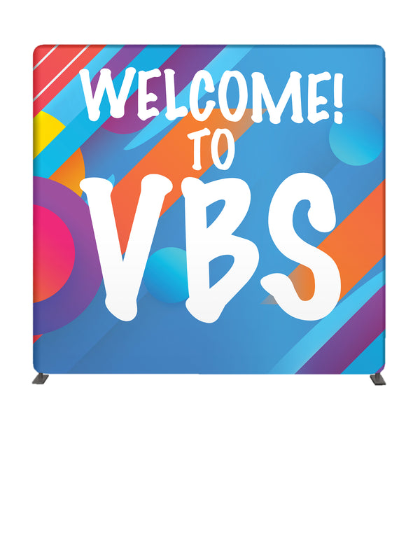Welcome to VBS Abstract Summer 8' Backdrop With Tube Display Stand
