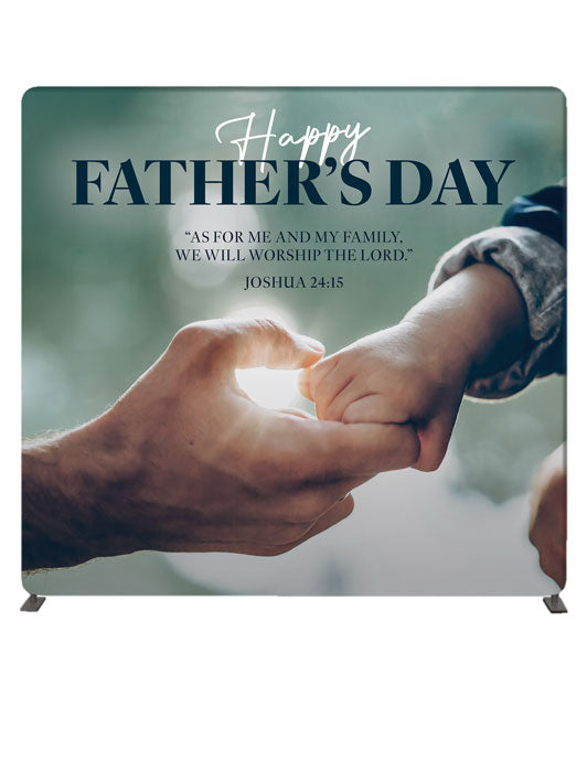 Happy Father's Day Generational Hands 8' Backdrop With Tube Display Stand