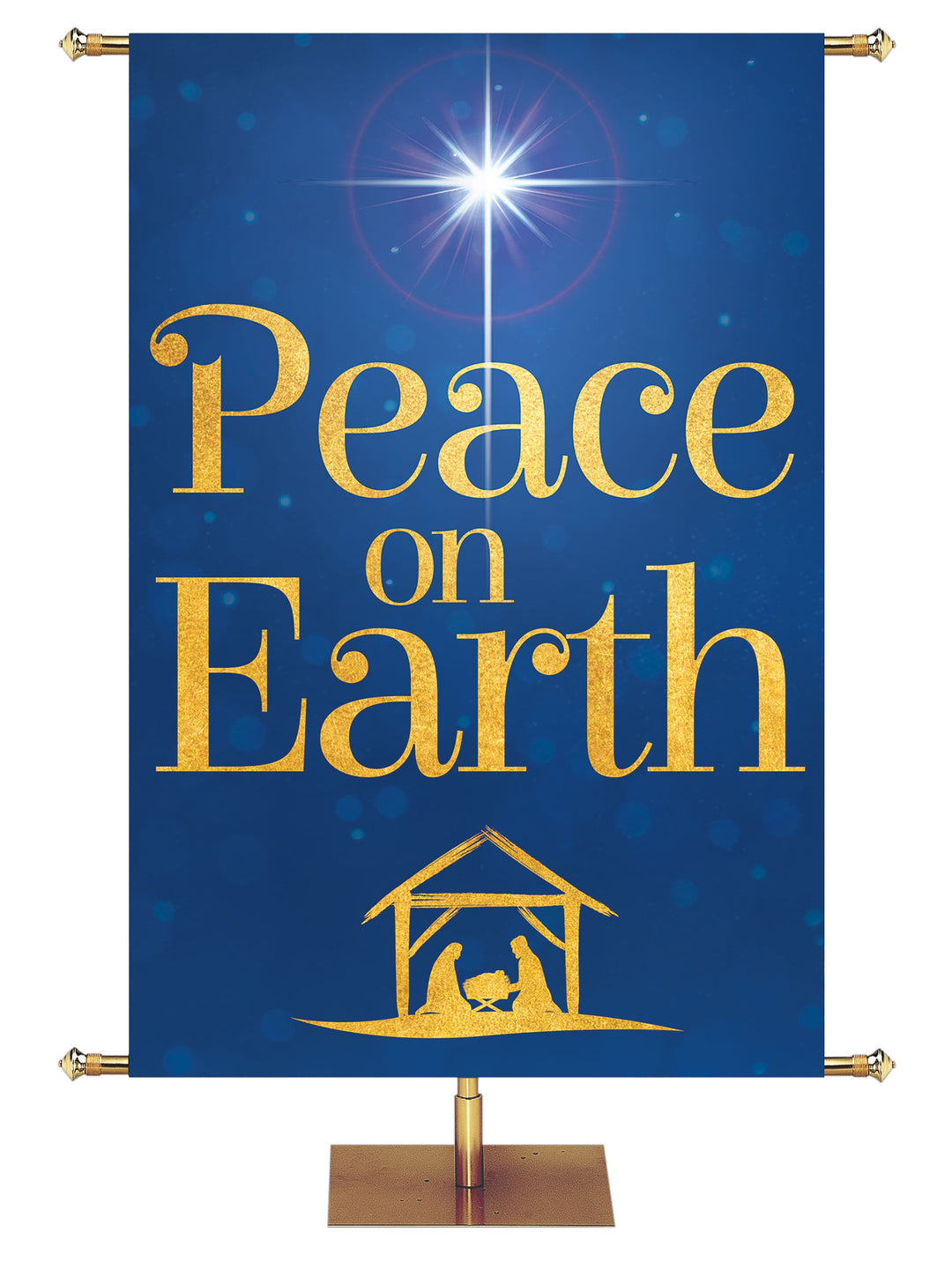 Good Tidings Peace on Earth Overstock Clearance Banner 3X5 Blue