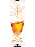 A Son is Given Luminescent Christmas Manger with gold accents in White or Red