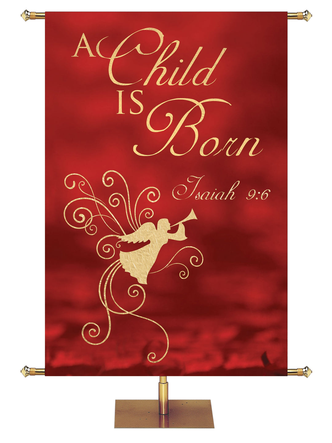 Christmas Foil A Child is Born Overstock Clearance Banner 3X5 Crimson
