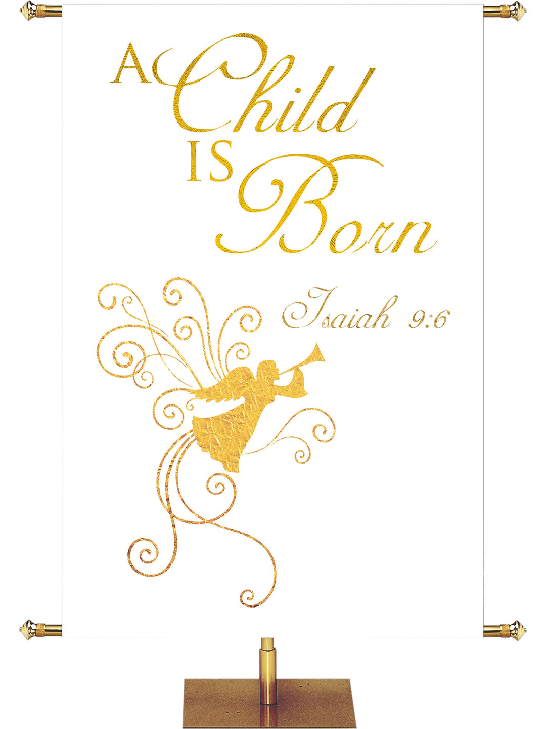 Christmas Foil A Child is Born Overstock Clearance Banner 3X5 White