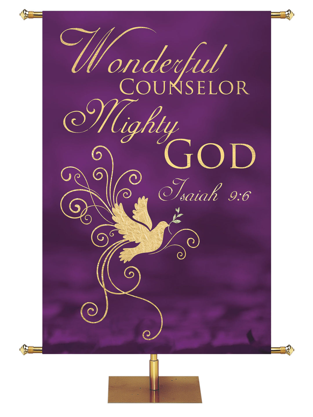 Christmas Foil Wonderful Counselor Overstock Clearance Banner 3X5 Wood Violet
