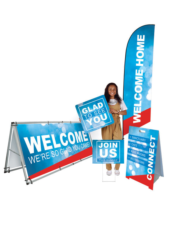 Outdoor Banner and Sign Bundle Abstract Stripes Design
