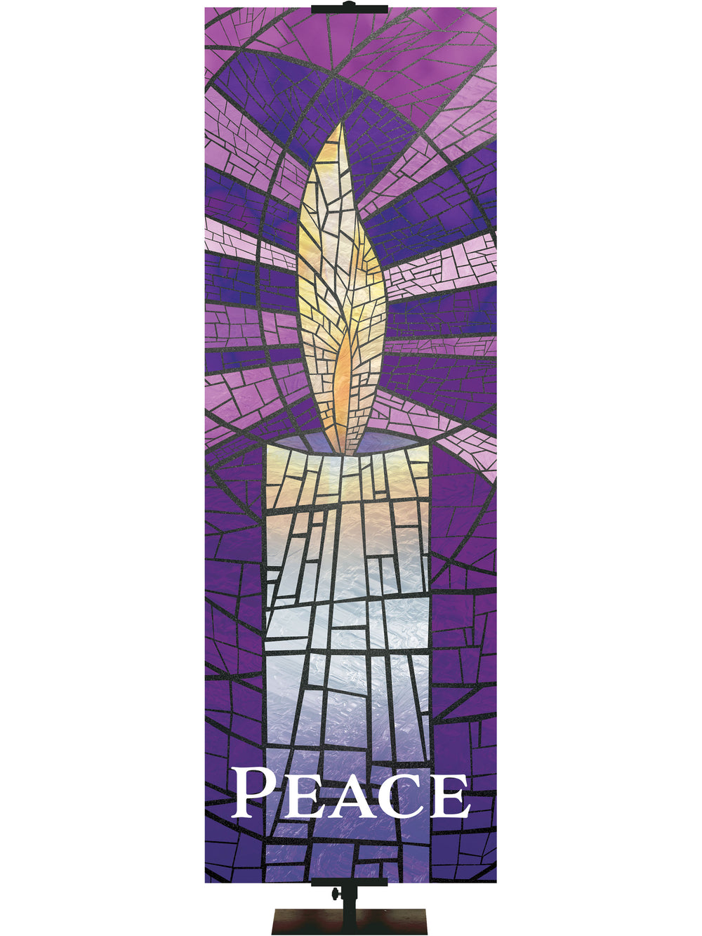 Stained Glass Advent Candle Peace - Advent Banners - PraiseBanners