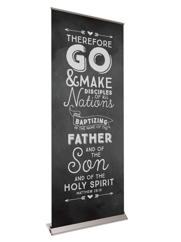 Retractable Banner with Stand Chalkboard Go and Make Disciples