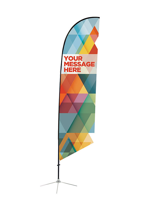 Custom Angled Feather Flag Argyle Design