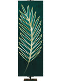 Custom Church Banner for Easter Stylized Palm in Teal and Green Right