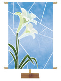 Custom Eternal Emblems of Easter Banner Lily Left - Custom Easter Banners - PraiseBanners