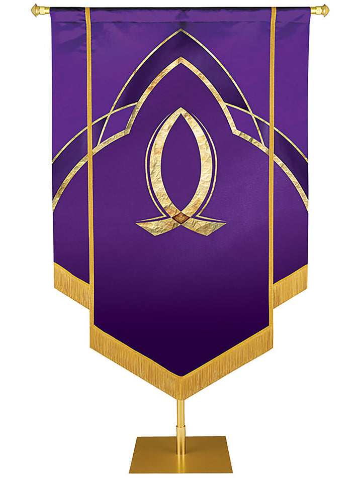 Custom Embellished Faith Eternal Emblem Fish - Custom Hand Crafted Banners - PraiseBanners