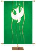 Custom Banner Background Experiencing God Symbols Dove Right in Blue, Green, Purple, Red and White